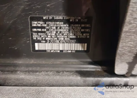 2023 Subaru Crosstrek Limited z USA, uszkodzony, nr VIN JF2GTHNC4PH297097